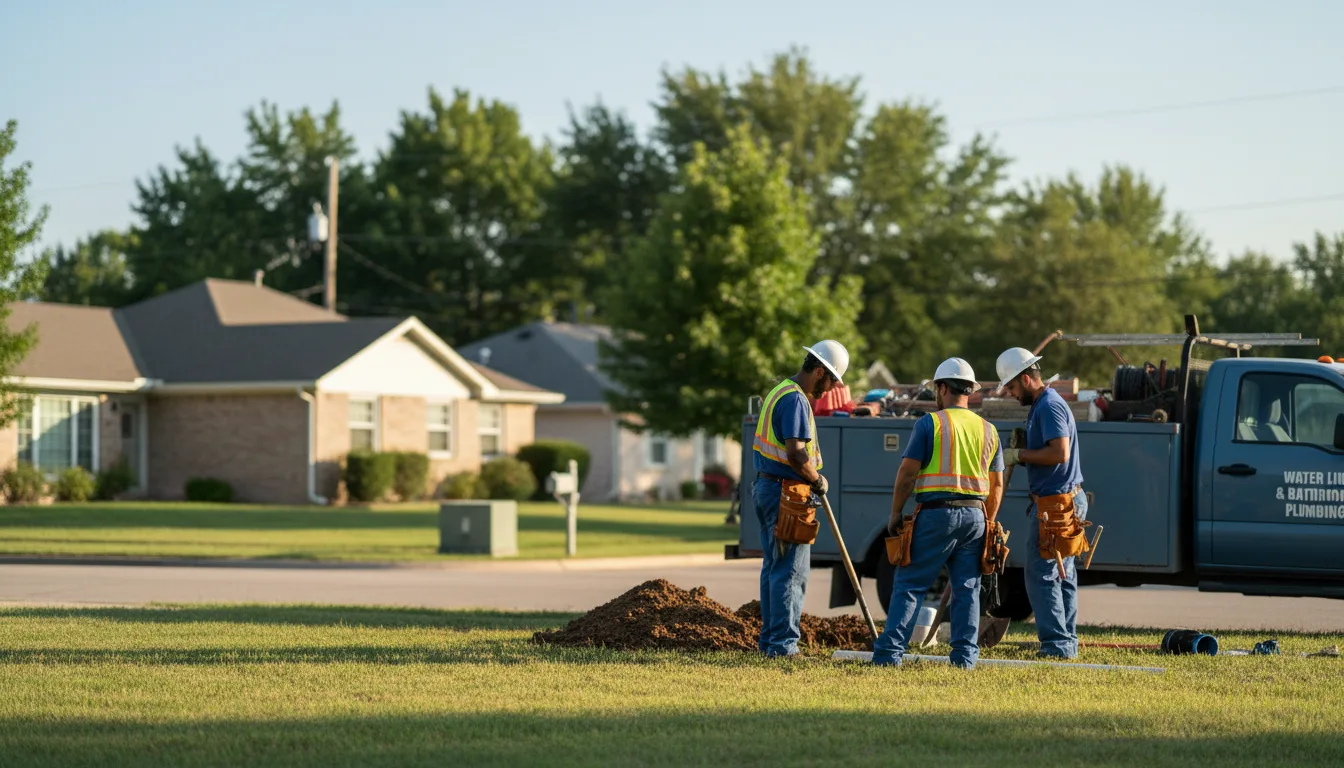 Residential water line and bathroom plumbing service in Detroit, TX